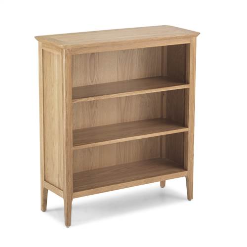 Retro oak low bookcase-0