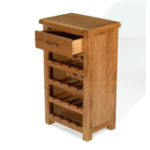 Earlswood oak petite wine rack with drawer-0