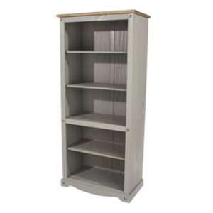 Corona Greywash tall wide bookcase-0