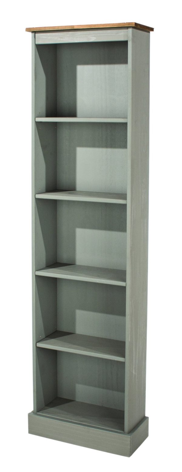 Corona Greywash tall narrow bookcase-0