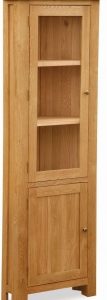 Bergerac Oak corner display cabinet-0