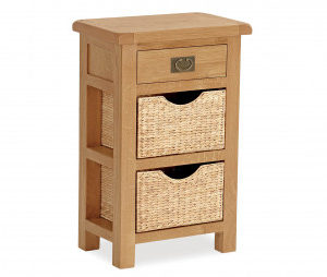 Bergerac Oak Telephone table with baskets-0