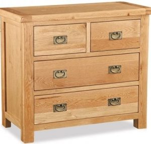 Bergerac Oak 2+2 drawer chest-0