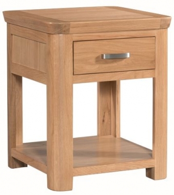Treviso Oak end table with drawer-0