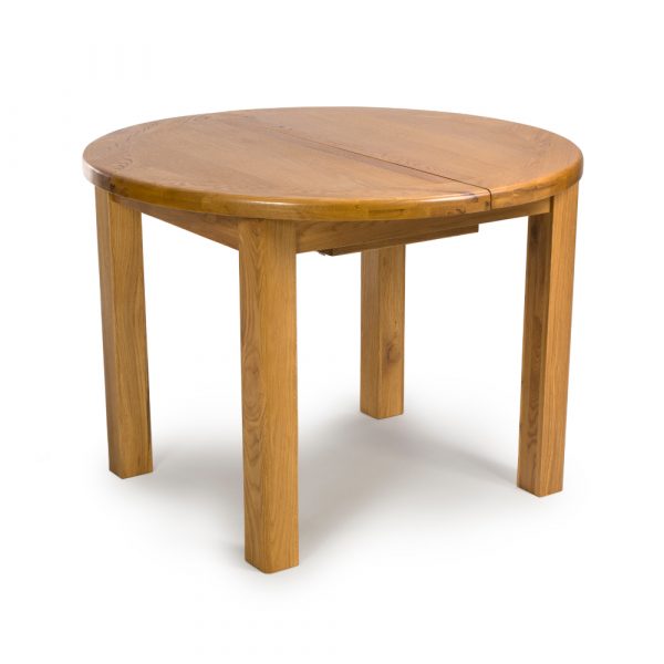 Hampshire oak round extending table - Image 4