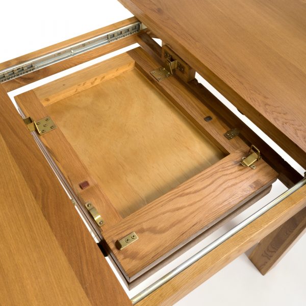 Hampshire oak round extending table - Image 5