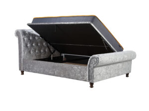 Castella  fabric sleigh ottoman bed